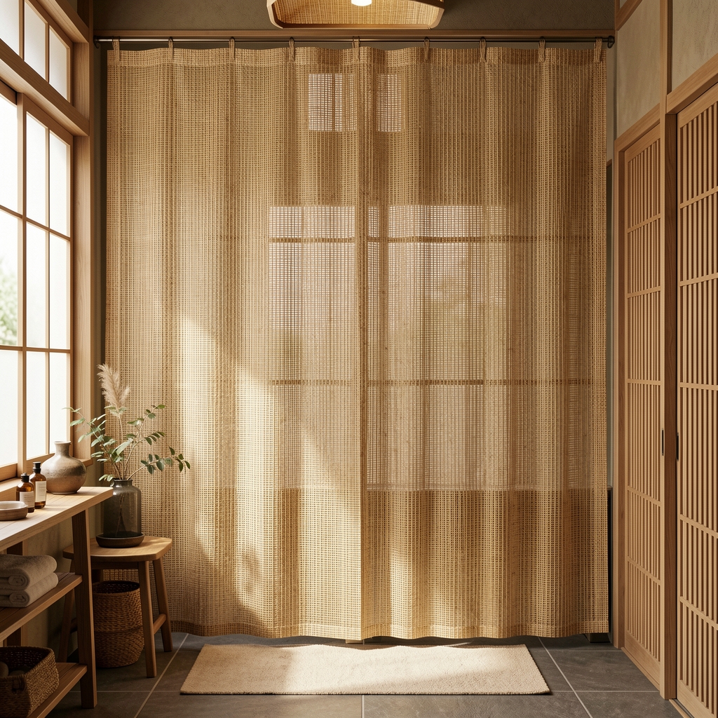Bambu hasır banyo paspası, doğal renk, 50x80 cm, su geçirmez, Japon tarzı banyo dekorasyonu